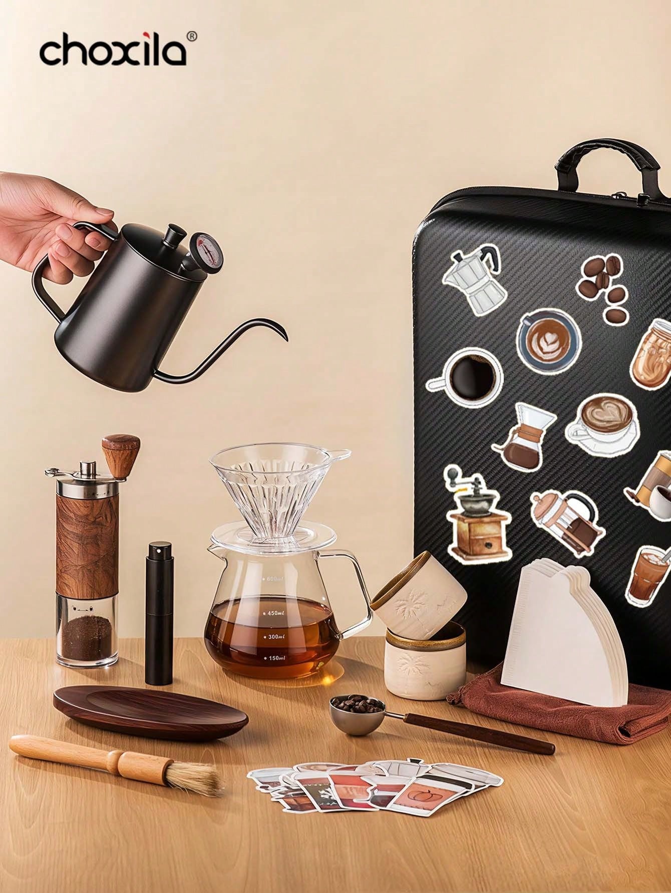 Coffee Equipment Kit - طقم حقائب سفر 4/9/12/15 قطعة، طقم