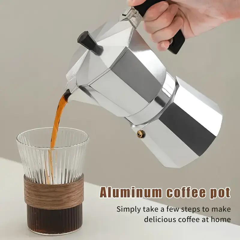 Outdoor Coffee Equipment - وعاء موكا كلاسيكي من الألومنيوم سعة