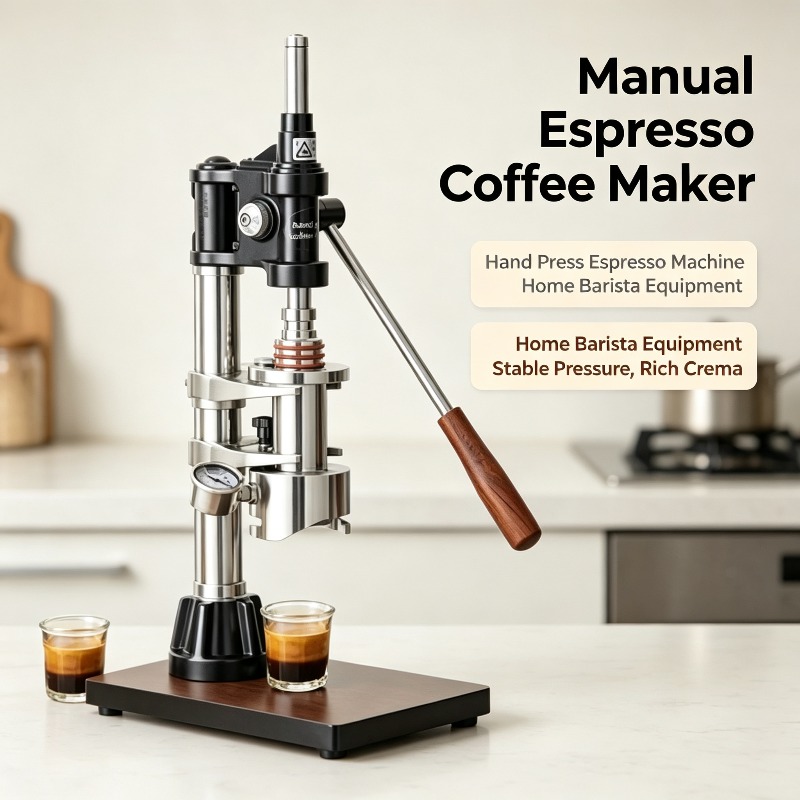 Pressure Gauge Espresso - ماكينة إسبريسو يدوية تعمل بالضغط، مع