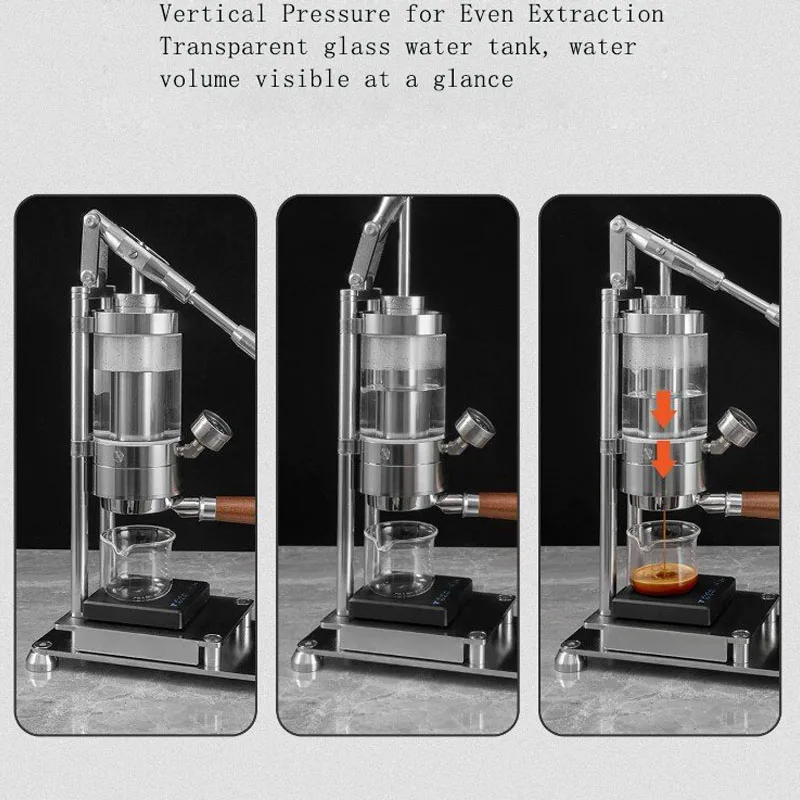 Pressure Gauge Espresso - ماكينة إسبريسو يدوية من الفولاذ المقاوم