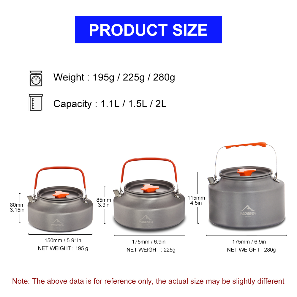 Widesea 1.1L 2L1.5L التخييم غل - مراجعة Outdoor Coffee Equipment وسعره