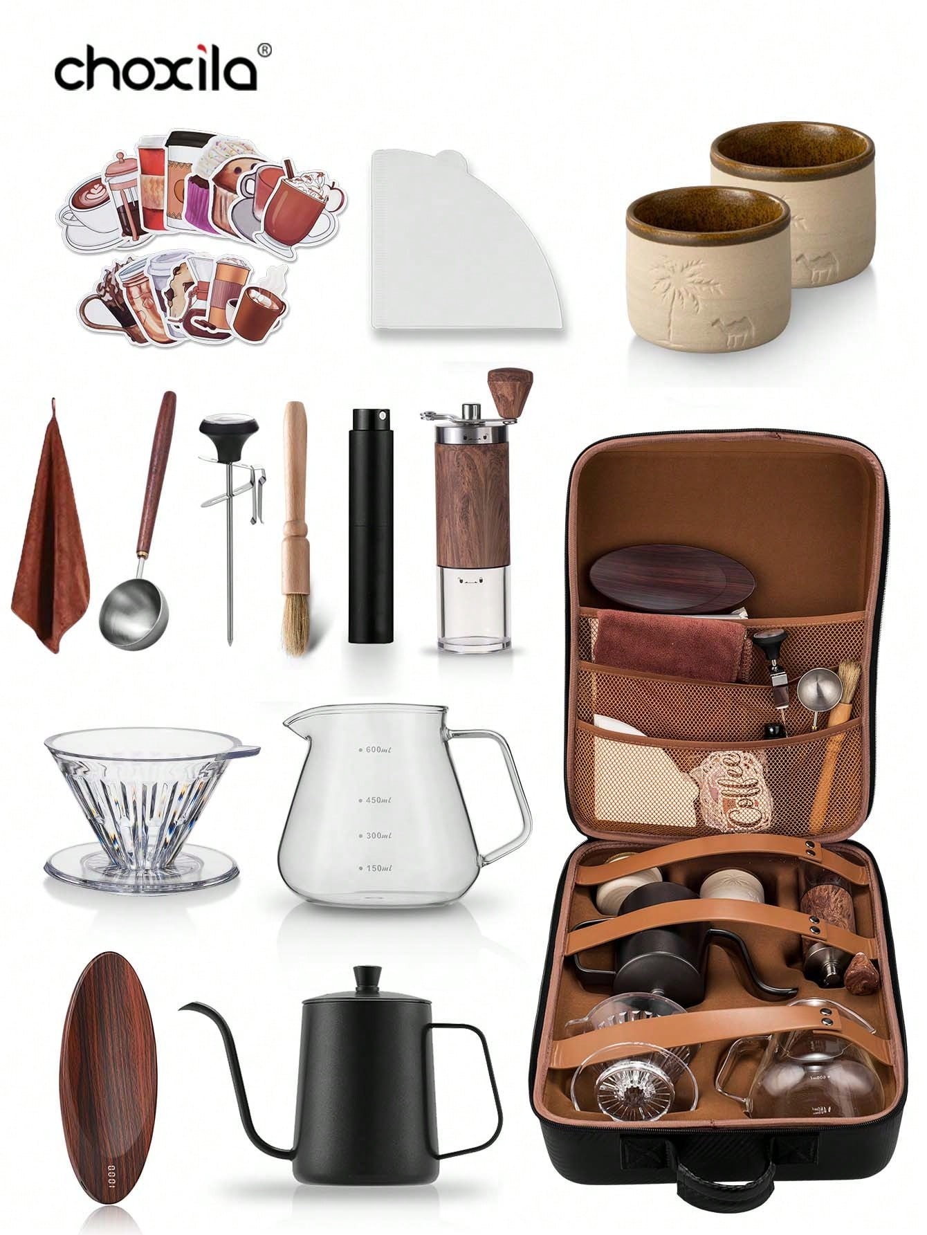 طقم حقائب سفر 4/9/12/15 قطعة،  - مراجعة Coffee Equipment Kit وسعره