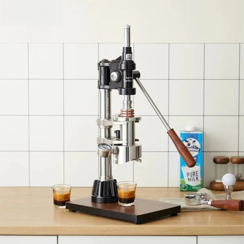 ماكينة إسبريسو يدوية تعمل بالض - مراجعة Pressure Gauge Espresso وسعره